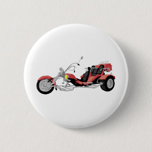 Macaron Rond 5 Cm tricycle rouge de moto