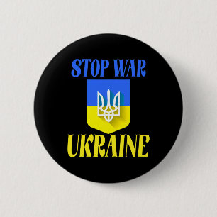 Macaron Rond 5 Cm Trident ukrainien Drapeau ukrainien Drapeau ukrain