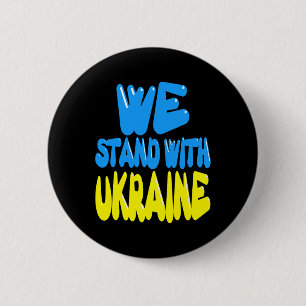 Macaron Rond 5 Cm Trident ukrainien Drapeau ukrainien Drapeau ukrain