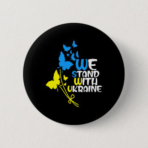 Macaron Rond 5 Cm Trident ukrainien Drapeau ukrainien Drapeau ukrain