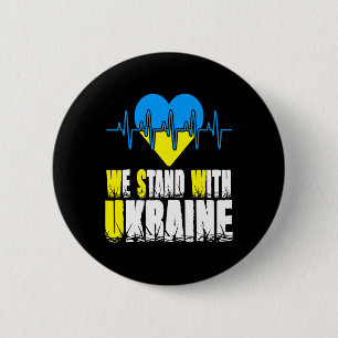 Macaron Rond 5 Cm Trident ukrainien Drapeau ukrainien Drapeau ukrain