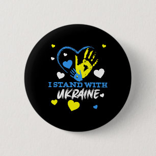 Macaron Rond 5 Cm Trident ukrainien Drapeau ukrainien Drapeau ukrain