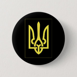 Macaron Rond 5 Cm Trident ukrainien d'Ukraine