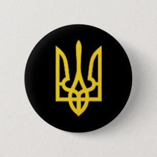 Macaron Rond 5 Cm Trident ukrainien - Symbole ukrainien Tryzub