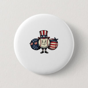 Macaron Rond 5 Cm Trio de baseball patriotique Vintage Vector Shirt_