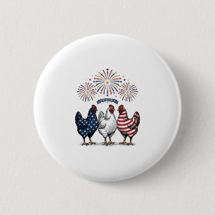 Macaron Rond 5 Cm Trio de poulets patriotiques Gravure vintage vecte