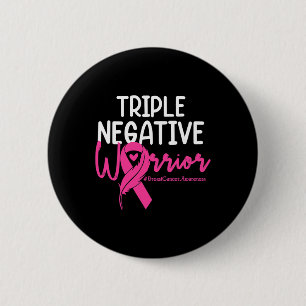 Macaron Rond 5 Cm Triple Négatif Warrior Rose Ribbon Breast Cancer