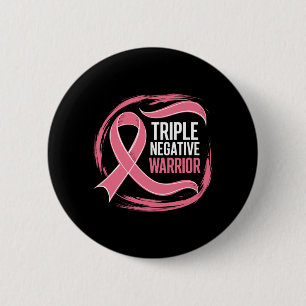 Macaron Rond 5 Cm Triple Negative Warrior Ruban Rose Cancer du Sein