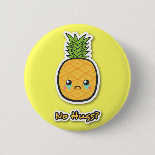 Macaron Rond 5 Cm Triste Ananas qui ne reçoit aucune étreinte