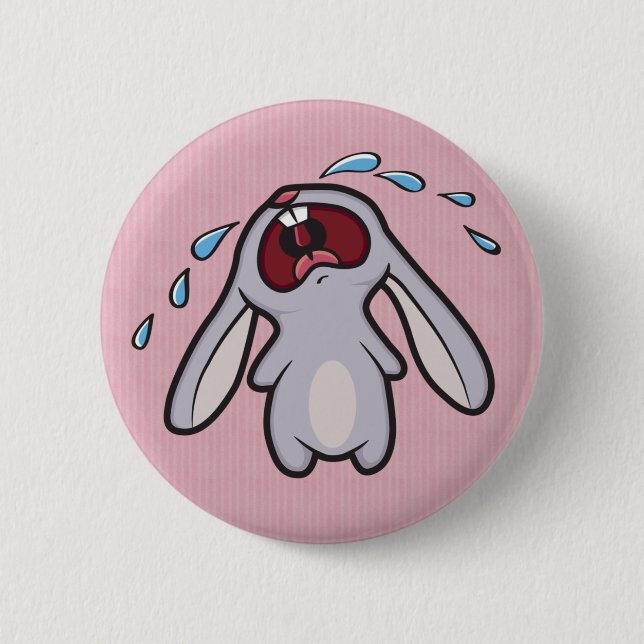 Macaron Rond 5 Cm Triste rage de pleurer| Bawling Bunny (Devant)