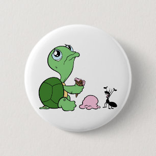 Macaron Rond 5 Cm Triste Tortue Joyeuse Ant