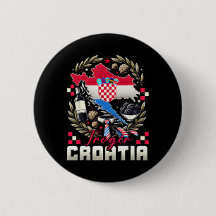Macaron Rond 5 Cm Trogir Croatie Souvenir Drapeau Croate Carte