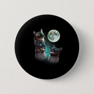 Macaron Rond 5 Cm Trois Chats Siamais Coulent Sur La Lune Drôle Hall