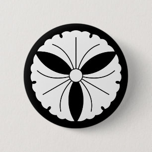 Macaron Rond 5 Cm Trois feuilles de ginkgo