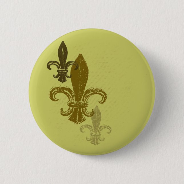 Macaron Rond 5 Cm Trois Fleur De Lis (Devant)