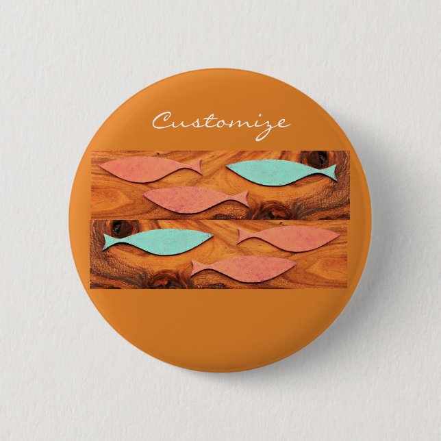 Macaron Rond 5 Cm Trois poissons Motif Thunder_Cove (Devant)