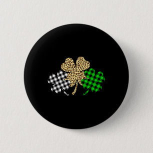 Macaron Rond 5 Cm Trois Shamrocks Leopard Buffalo Plaid St Patrick D