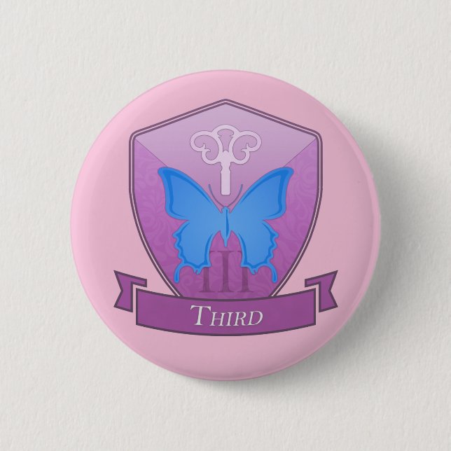 Macaron Rond 5 Cm Troisième - Épingle de l'école Mt. Calibeen (Devant)