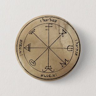 Macaron Rond 5 Cm Troisième pentagramme de bouton de Saturn