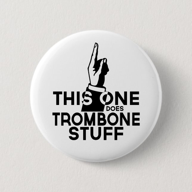 Macaron Rond 5 Cm Trombone Stuff - Drôle Musique Trombone (Devant)