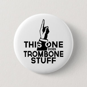Macaron Rond 5 Cm Trombone Stuff - Drôle Musique Trombone