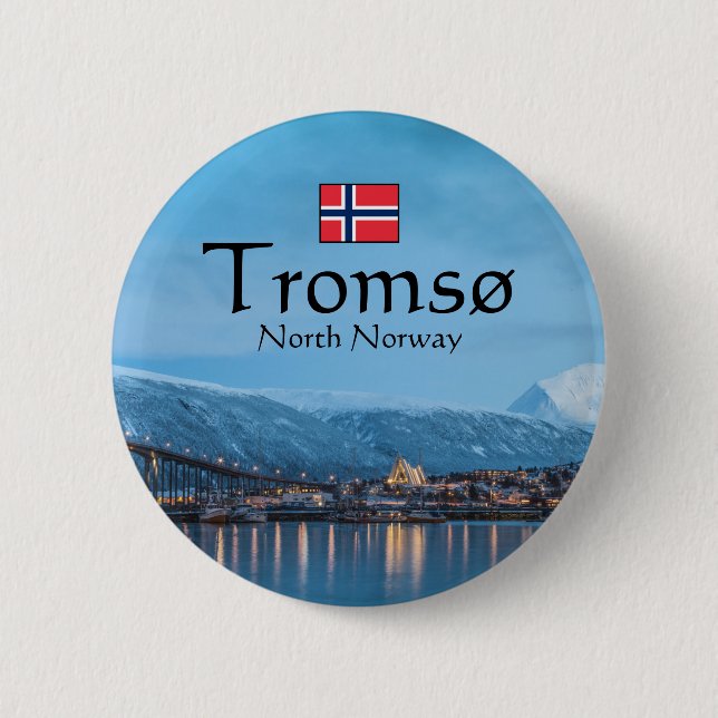 Macaron Rond 5 Cm Tromso Norvège Souvenir (Devant)