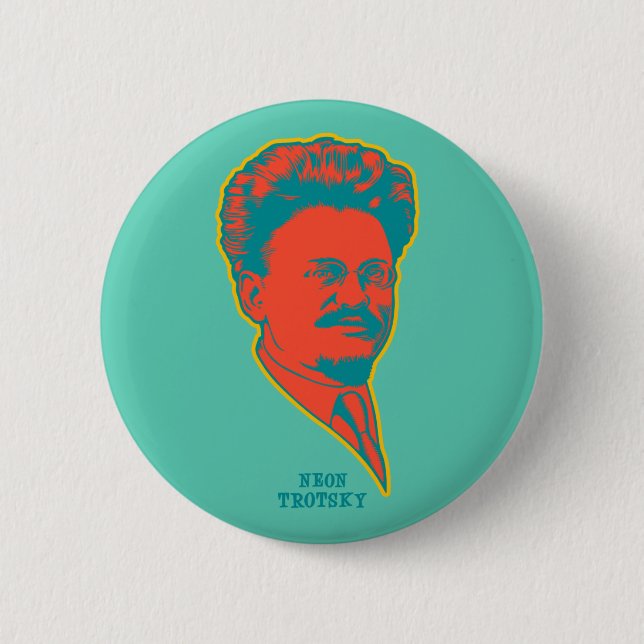 Macaron Rond 5 Cm Trotsky au néon (Devant)