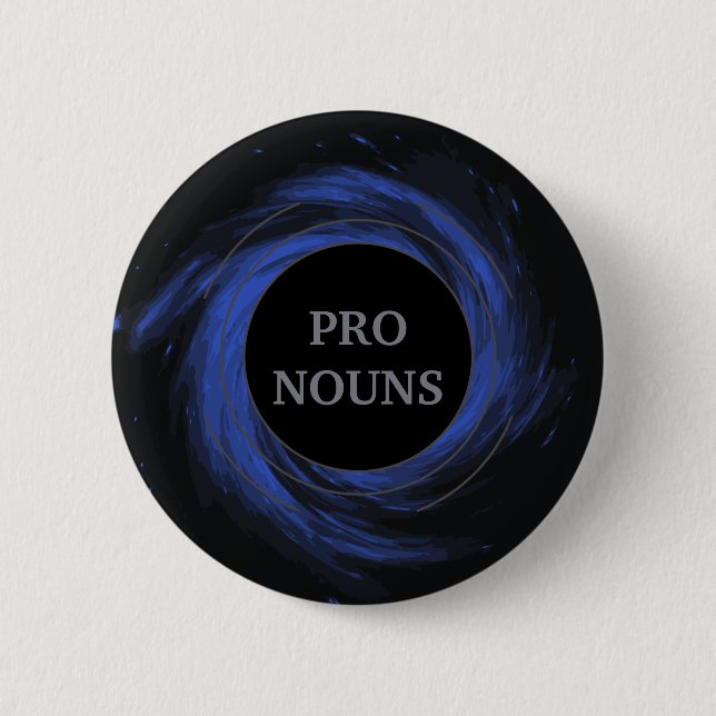 Macaron Rond 5 Cm Trou noir personnalisable Gendervoid Pronounes (Devant)