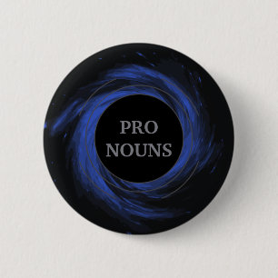 Macaron Rond 5 Cm Trou noir personnalisable Gendervoid Pronounes