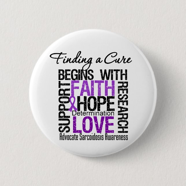 Macaron Rond 5 Cm Trouver un remède pour la sarcoïdose (Devant)