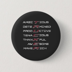 Macaron Rond 5 Cm Trucker Acrostique Traits Professionnels Force