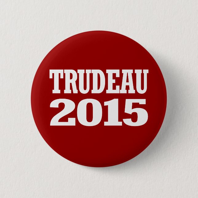 Macaron Rond 5 Cm Trudeau 2015 (Devant)