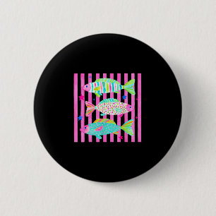 Macaron Rond 5 Cm Truite arc-en-ciel colorée prépa été vie de lac