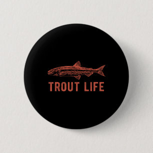 Macaron Rond 5 Cm Truite Vie Pêche nouveauté Pêcheur Cadeau