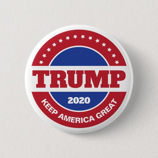 Macaron Rond 5 Cm Trump 2020 rouge blanc et bleu (Devant)