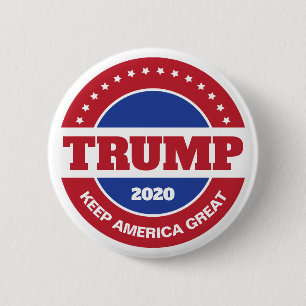 Macaron Rond 5 Cm Trump 2020 rouge blanc et bleu