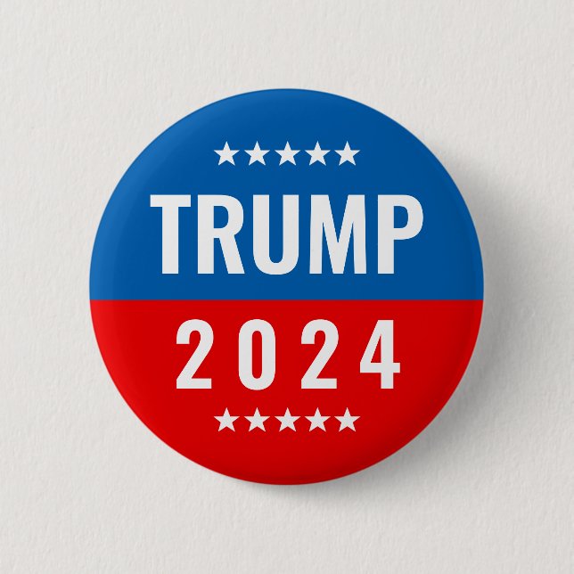 Macaron Rond 5 Cm Trump 2020 Rouge et bleu avec étoiles (Devant)