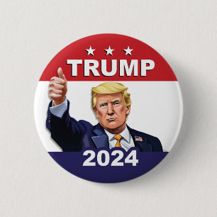 Macaron Rond 5 Cm TRUMP 2024 Bouton d'art de la campagne électorale 