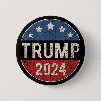 Macaron Rond 5 Cm Trump 2024 - Campagne rétro - Élection du présiden