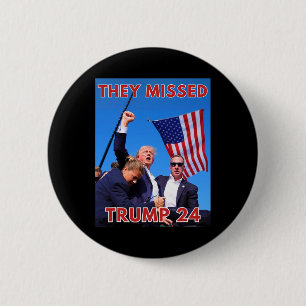 Macaron Rond 5 Cm Trump 2024 disparu - Maga politique patriotique