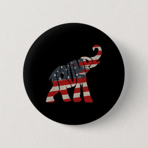 Macaron Rond 5 Cm Trump 2024 Eléphant républicain Trump partisan