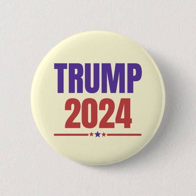 Macaron Rond 5 Cm Trump 2024 Gardez l'Amérique grande - bleu rouge (Devant)