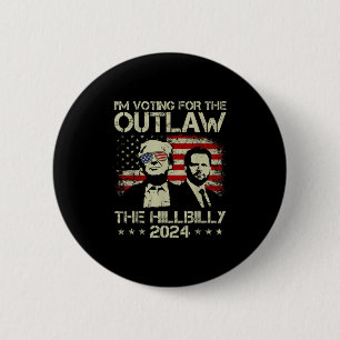 Macaron Rond 5 Cm Trump 2024 - Je Vote Pour L'Outlaw Et La Colline