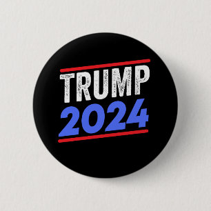 Macaron Rond 5 Cm TRUMP 2024 LEADER AMÉRICAIN, Président Trump 2024
