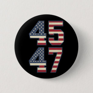 Macaron Rond 5 Cm Trump 2024 Président 45 47 Amérique États-Unis Vin