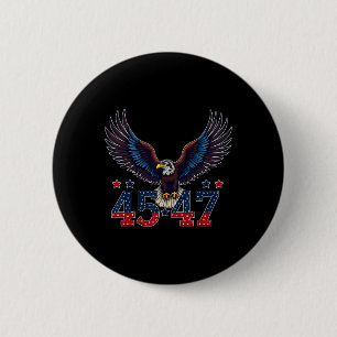 Macaron Rond 5 Cm Trump 2024 Président 45 Et 47 États-Unis Drapeau T
