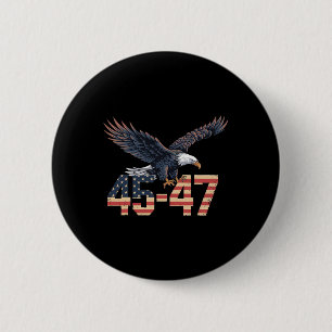 Macaron Rond 5 Cm Trump 2024 Président 45 Et 47 États-Unis Drapeau T