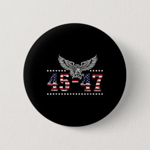 Macaron Rond 5 Cm Trump 2024 Président 45 Et 47 États-Unis Drapeau T
