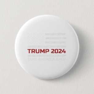 Macaron Rond 5 Cm Trump 2024 Reprendre l'Amérique Élection Patriotiq
