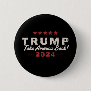 Macaron Rond 5 Cm Trump 2024 Reprendre l'Amérique Président 47 USA
